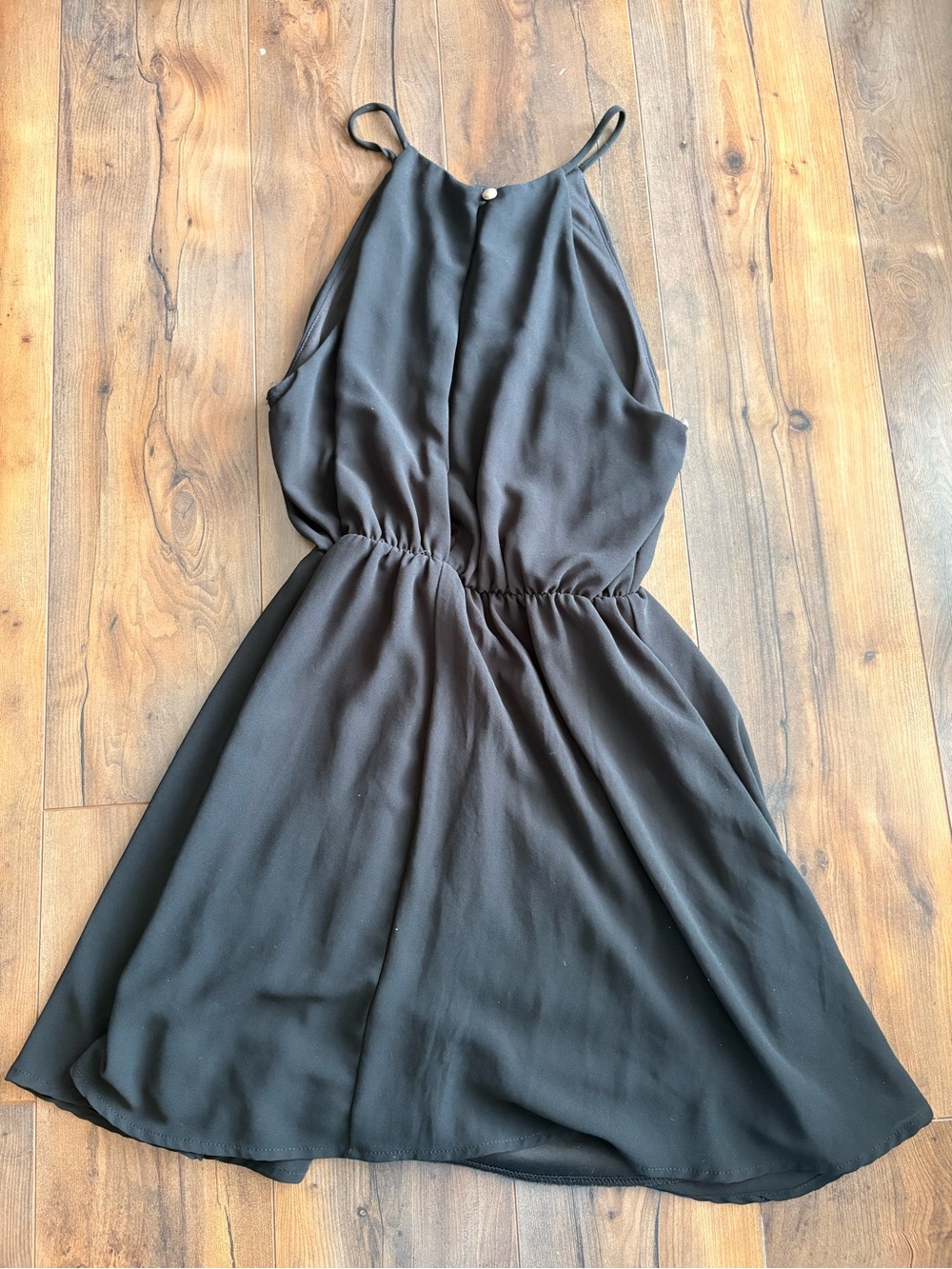 Windsor Black High Neck Skater Dress Open Back Fit & Flare Small - Picture 4 of 4